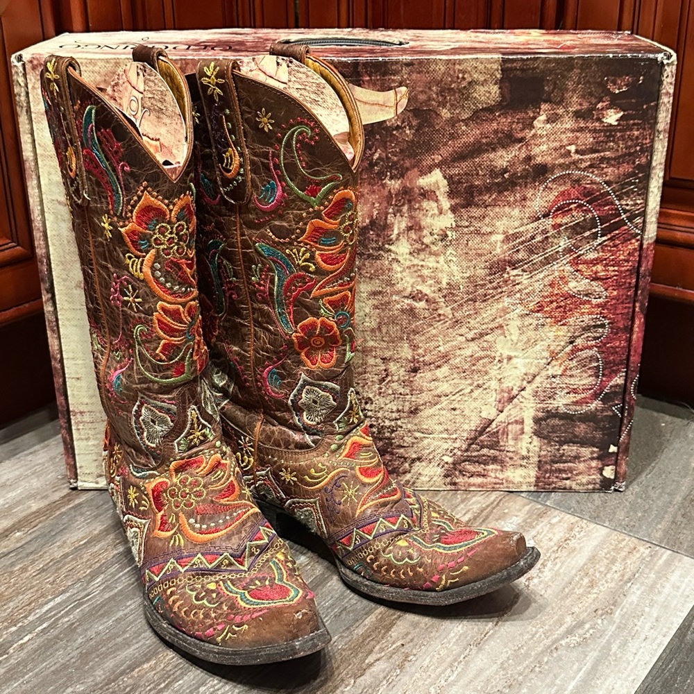 Old Gringo Olivia Boots Floral Embroidery Cowboy Size 7 Wedding Cowgirl Boots - Picture 2 of 10